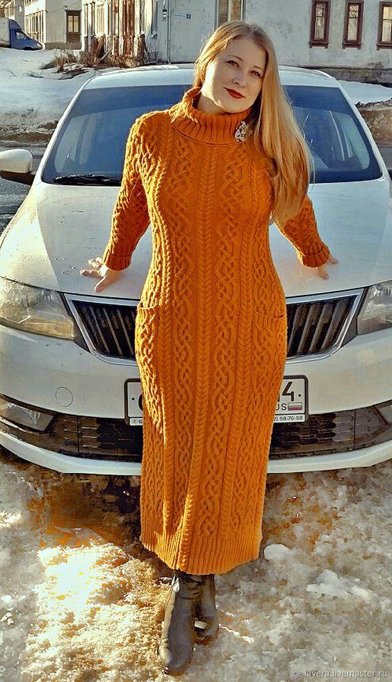 plus size-φόρεμα πουλόβερ-σε-πορτοκαλί-χρώμα-τάσεις-