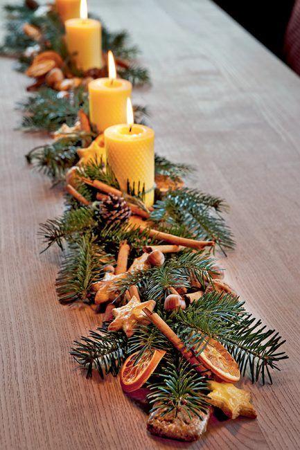 Χριστούγεννα 2021-κηροπήγια-από-ξύλα κανέλας-κεριά-και-κουκουνάρια-ιδέες-