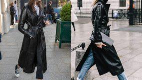 Μαύρα δερμάτινα μακριά παλτό: 15 τρόποι να τα συνδυάσεις