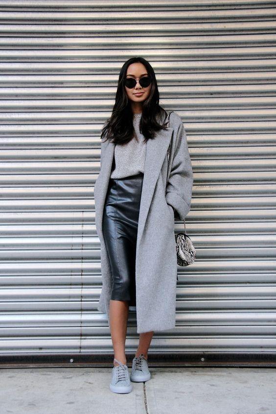 μαύρη-pencil φούστα-με-γκρι-φούτερ-ιδέες-