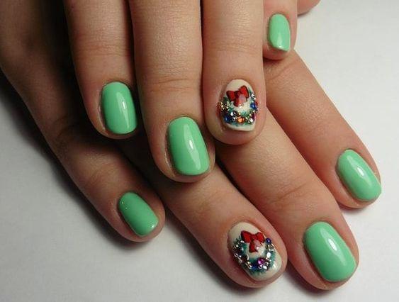 χριστουγεννιάτικα στεφάνια-στις-χριστουγεννιάτικες τάσεις-για-τα-νύχια-