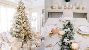 29 -ιδέες -για -Χριστουγεννιάτικη -διακόσμηση- με -χρυσό- και λευκό-