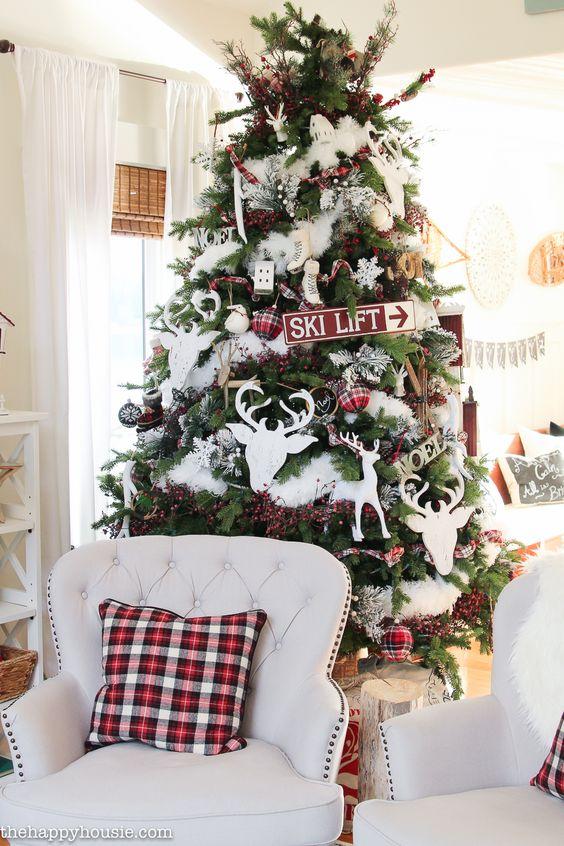 χριστουγεννιάτικη-διακόσμηση τραπεζιού-σε-κοκικινα -καρό-σχέδια-ιδέες-