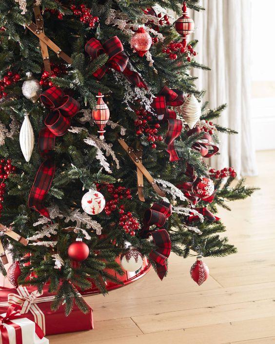 Χριστούγεννα-2021-με-κόκκινα-και-καρό-χριστουγεννιάτικα στολίδια-