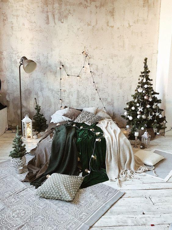 χριστουγεννιάτικη-διακόσμηση-κρεβατοκάμαρας-σε-ουδέτερα-χρώματα-