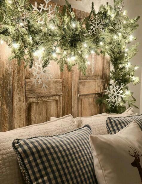 χριστουγεννιάτικες γιρλάντες-με-φώτα led-από-έλατο-ιδέες-