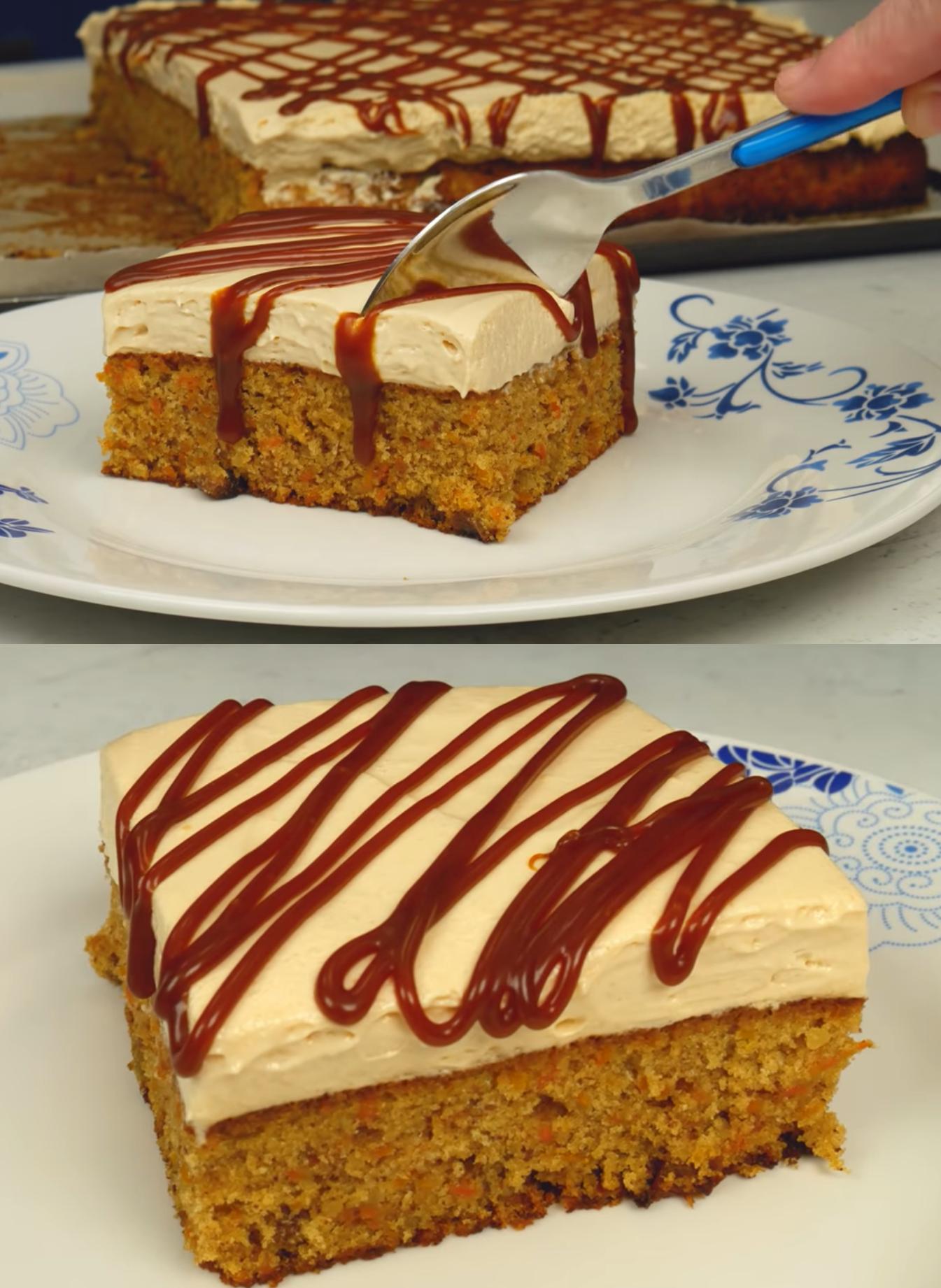 Κέικ καρότου με επικάλυψη καραμέλας