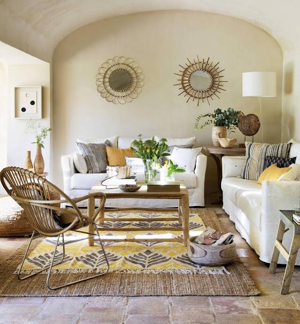 ιδέα-διακόσμησης-με-ψάθινα-χαλιά-και-συνθετικά χαλιά-