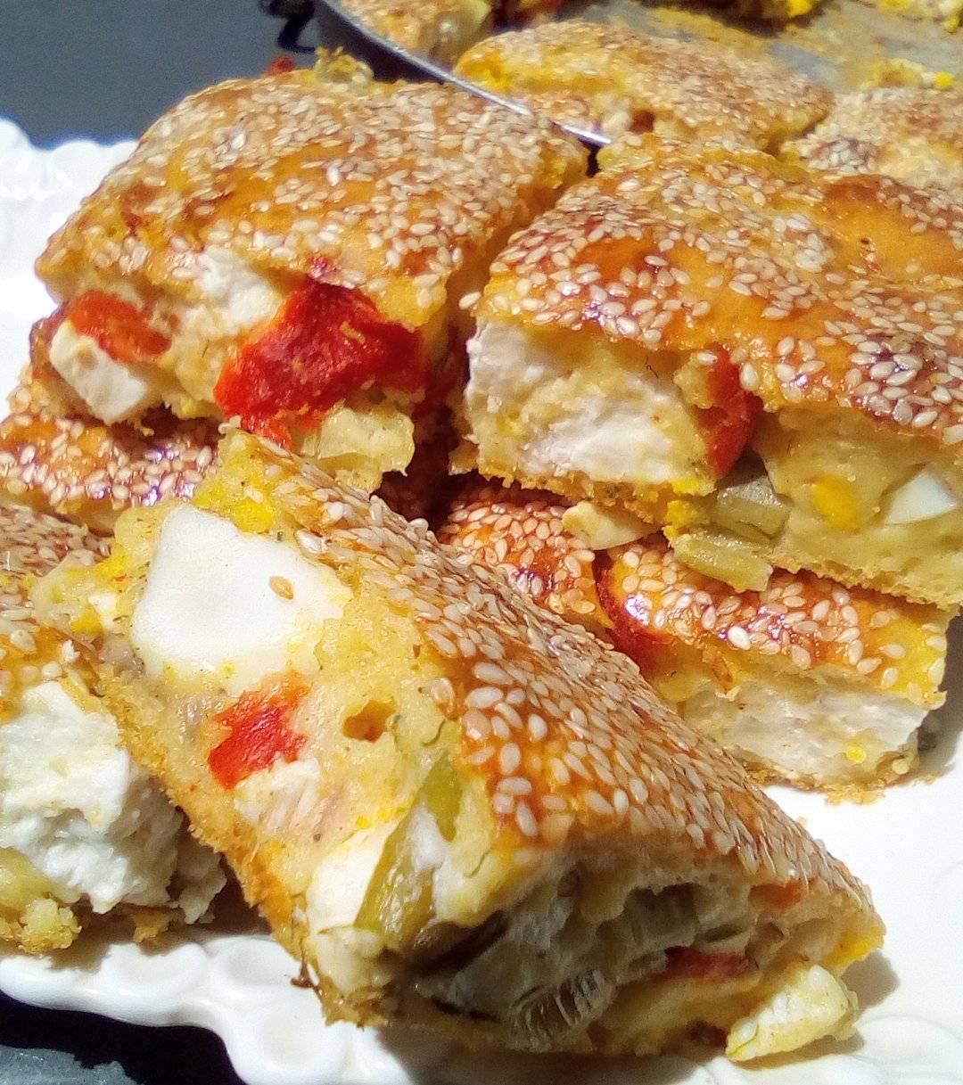 Πίτα χωρίς φύλλο με λαχανικά και φέτα