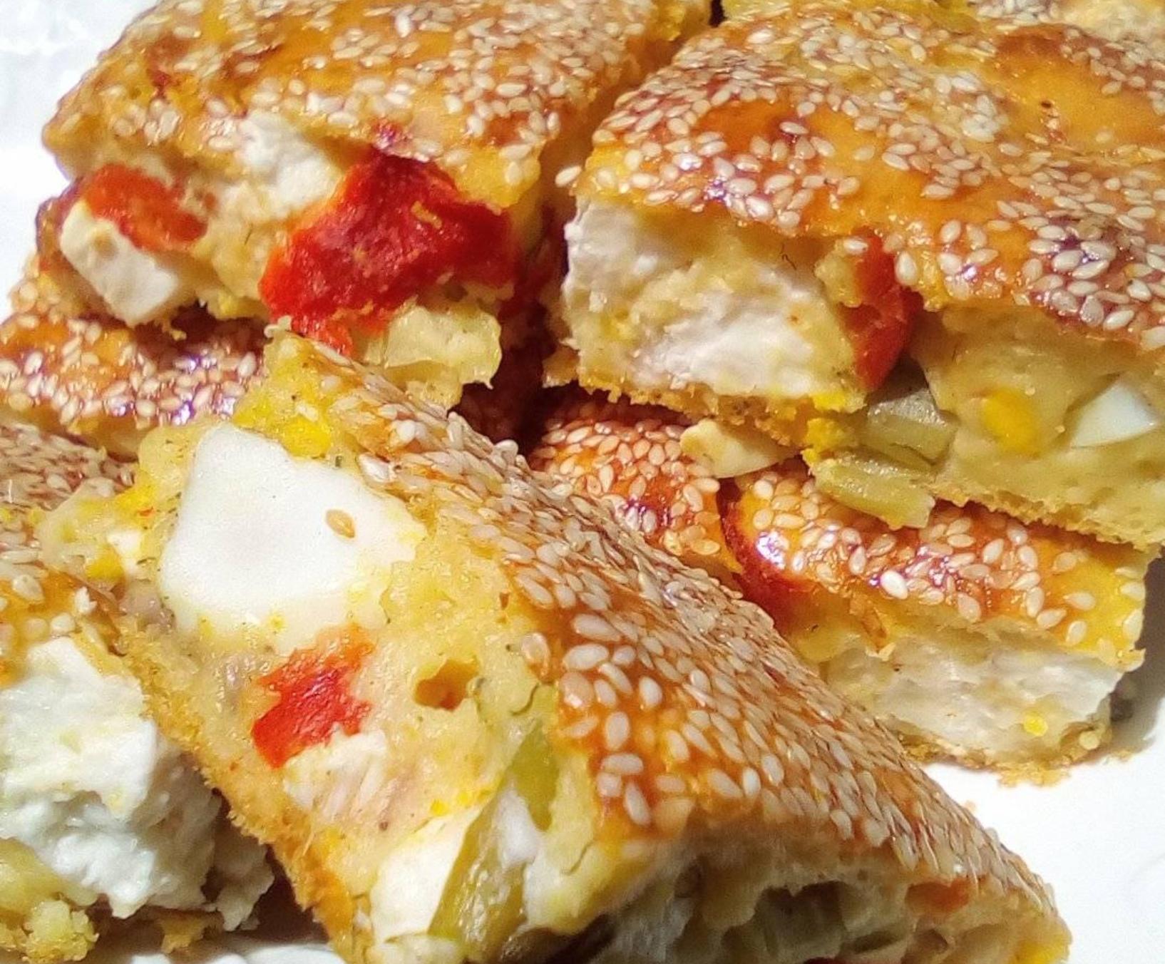Πίτα χωρίς φύλλο με λαχανικά και φέτα Πίτα χωρίς φύλλο με λαχανικά και φέτα