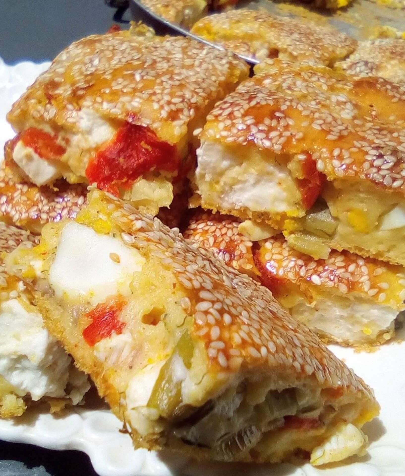 Πίτα χωρίς φύλλο με λαχανικά και φέτα