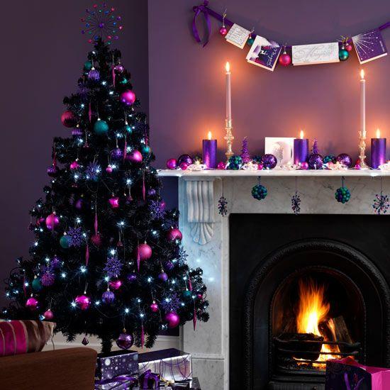 Χριστουγεννιάτικη διακόσμηση σε μοβ χρώμα: 39 ιδέες