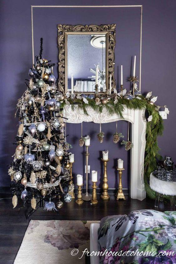 χριστουγεννιάτικη-διακόσμηση-σε-μοβ-χρώμα-ιδέες-