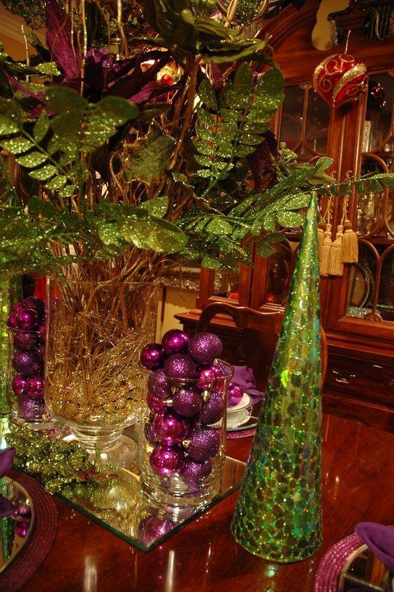 χριστουγεννιάτικα διακοσμητικά-σε-μοβ-χρώμα-ιδέες-