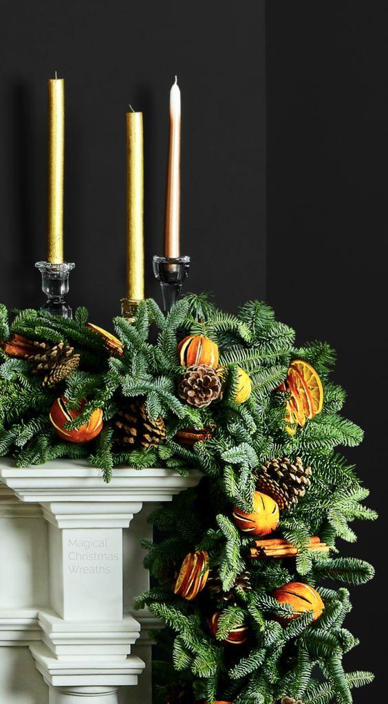 χριστουγεννιάτικη-γιρλάντα-για-το-τζάκι-με-φρούτα -