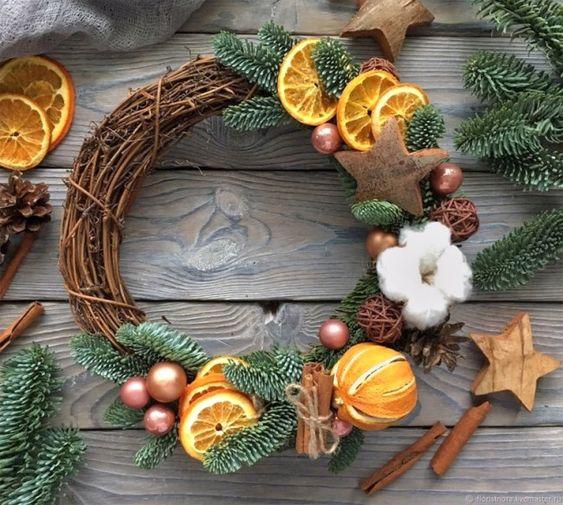 χριστουγεννιάτικα-στεφάνια-με-φρούτα -