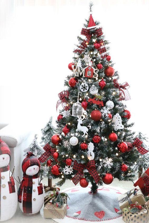 κόκκινο-και-ασημί-χρώμα-στο-χριστουγεννιάτικο δέντρο-ιδέες-