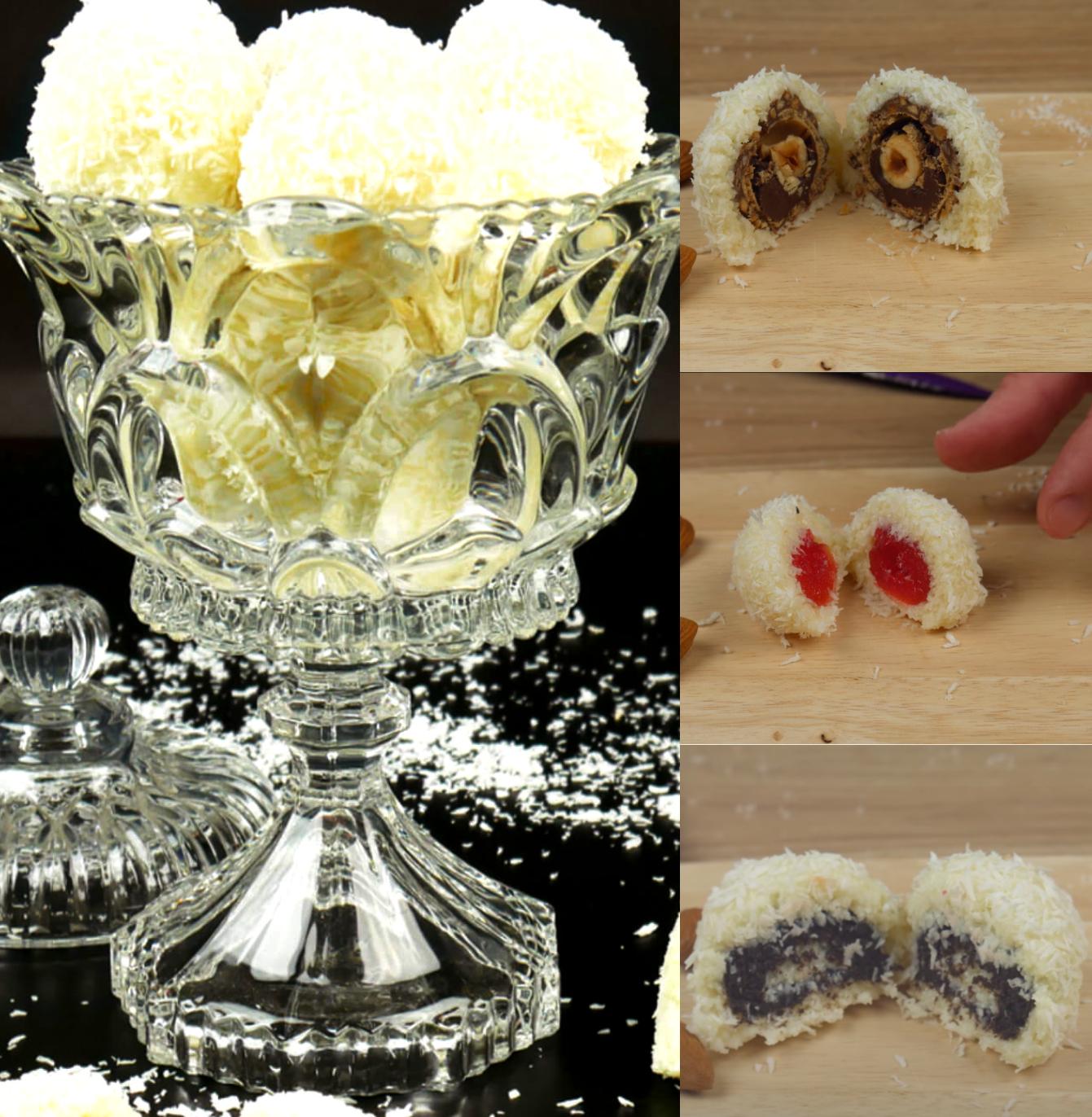 Τρουφάκια ραφαέλο σε διάφορες γεύσεις