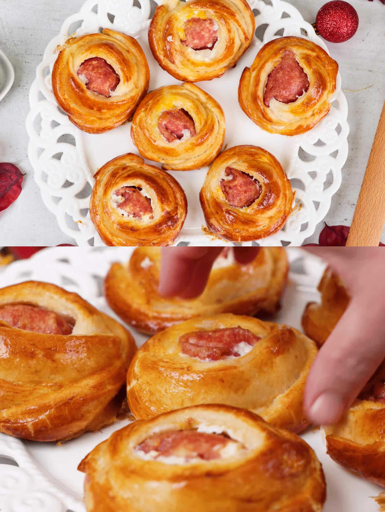 Γιορτινά πιτάκια σε σχήμα τριαντάφυλλο