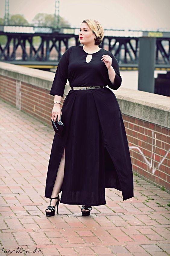 μαύρο-plus size-φόρεμα-στο-χριστουγεννιάτικο-ρεβεγιόν-