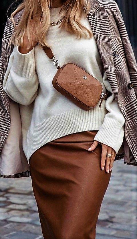 καφέ-δερμάτινη φούστα-ιδέες-