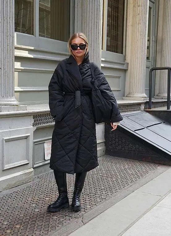 μαύρη-Quilted Coat-τάσεις 2022-