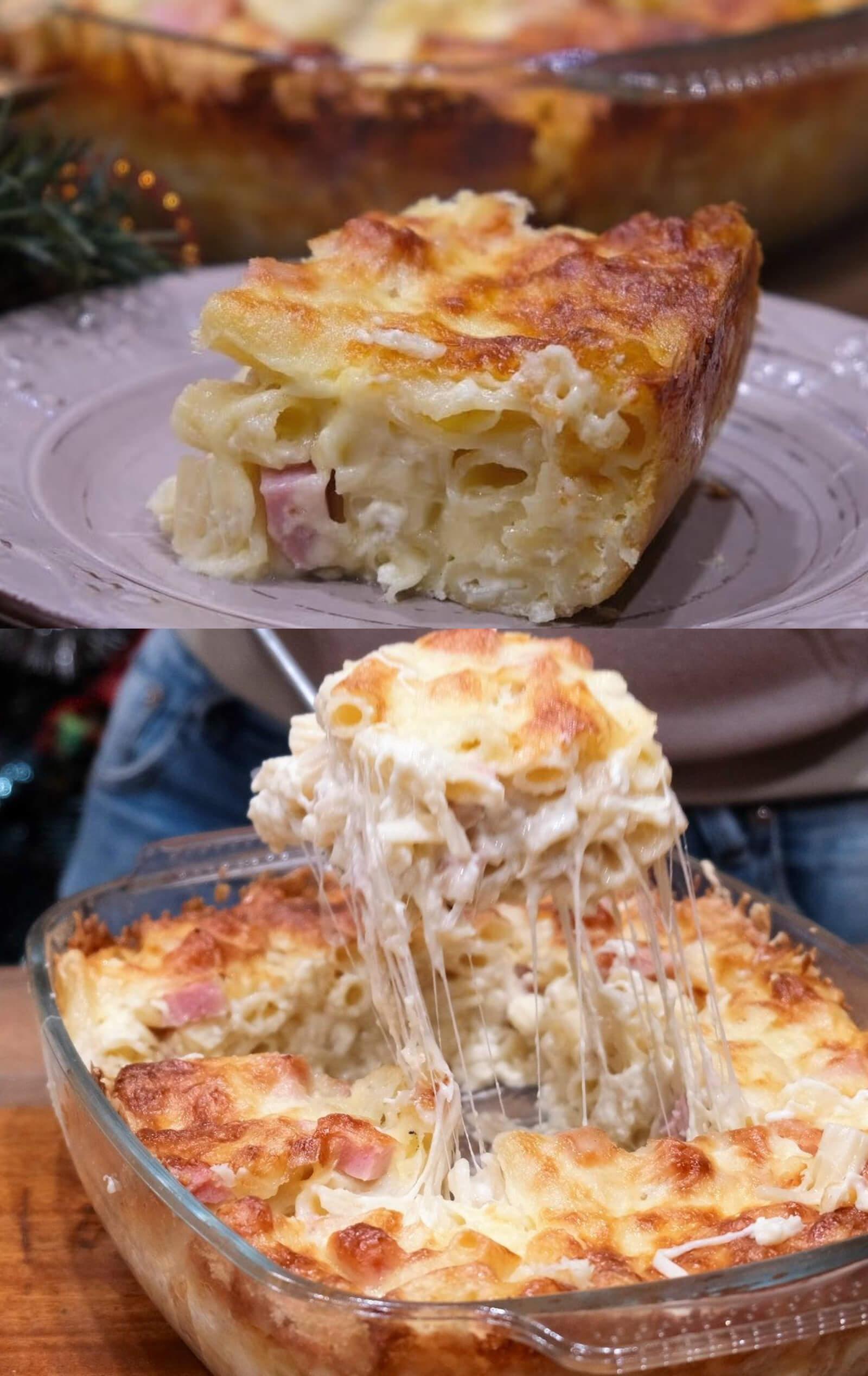 Σουφλέ ζυμαρικών με τυριά και αλλαντικά