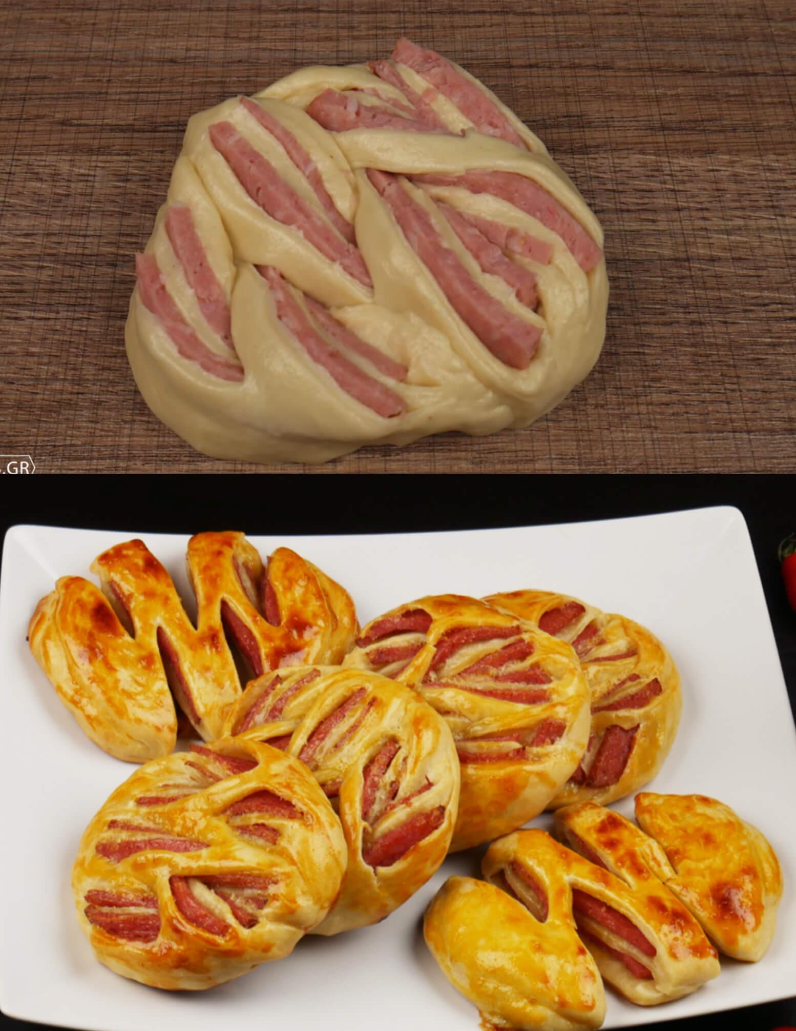 Μπουρεκάκια με σαλάμι μπύρας