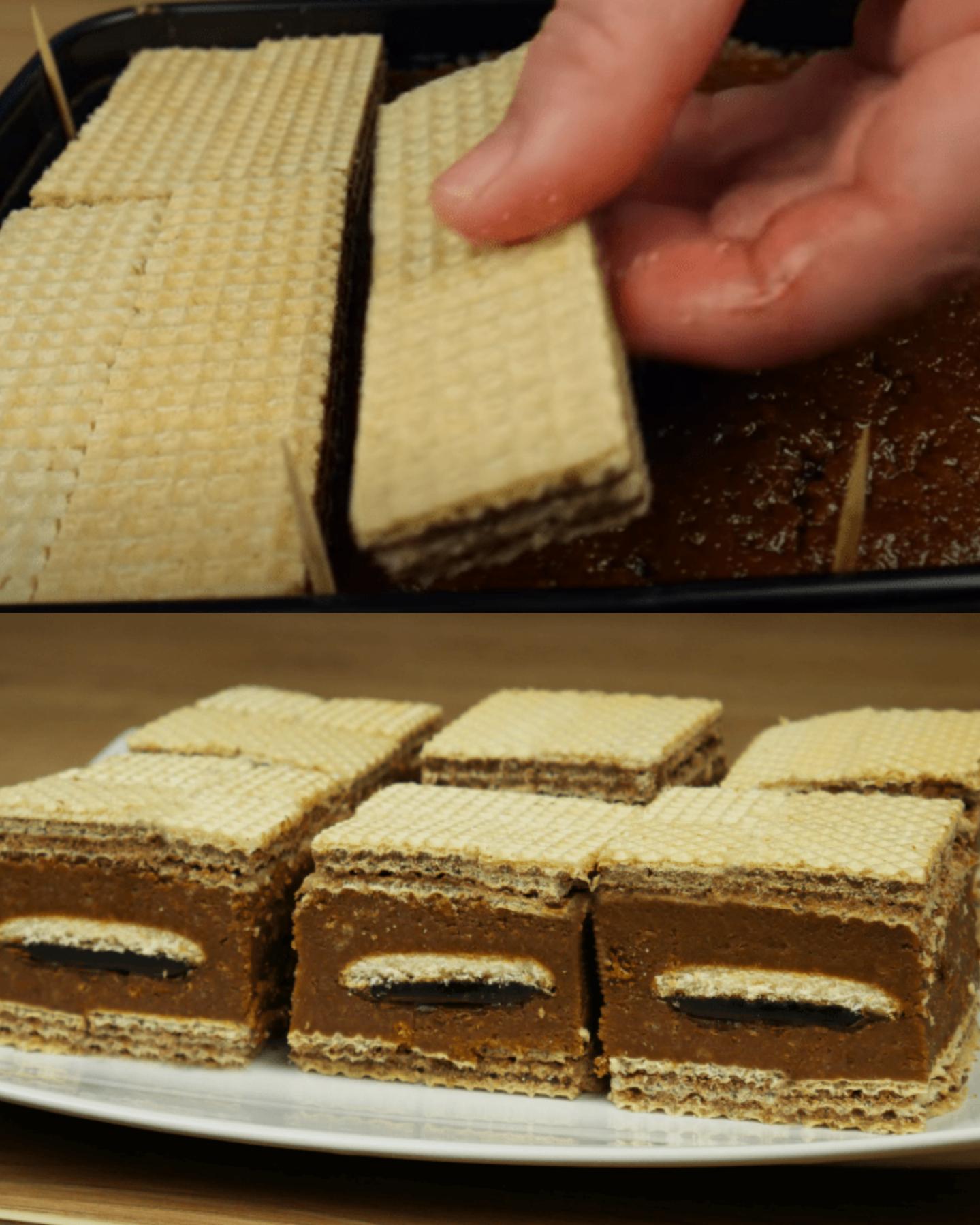 Σοκολατένιο γλυκό με γκοφρέτες σε 10 λεπτά