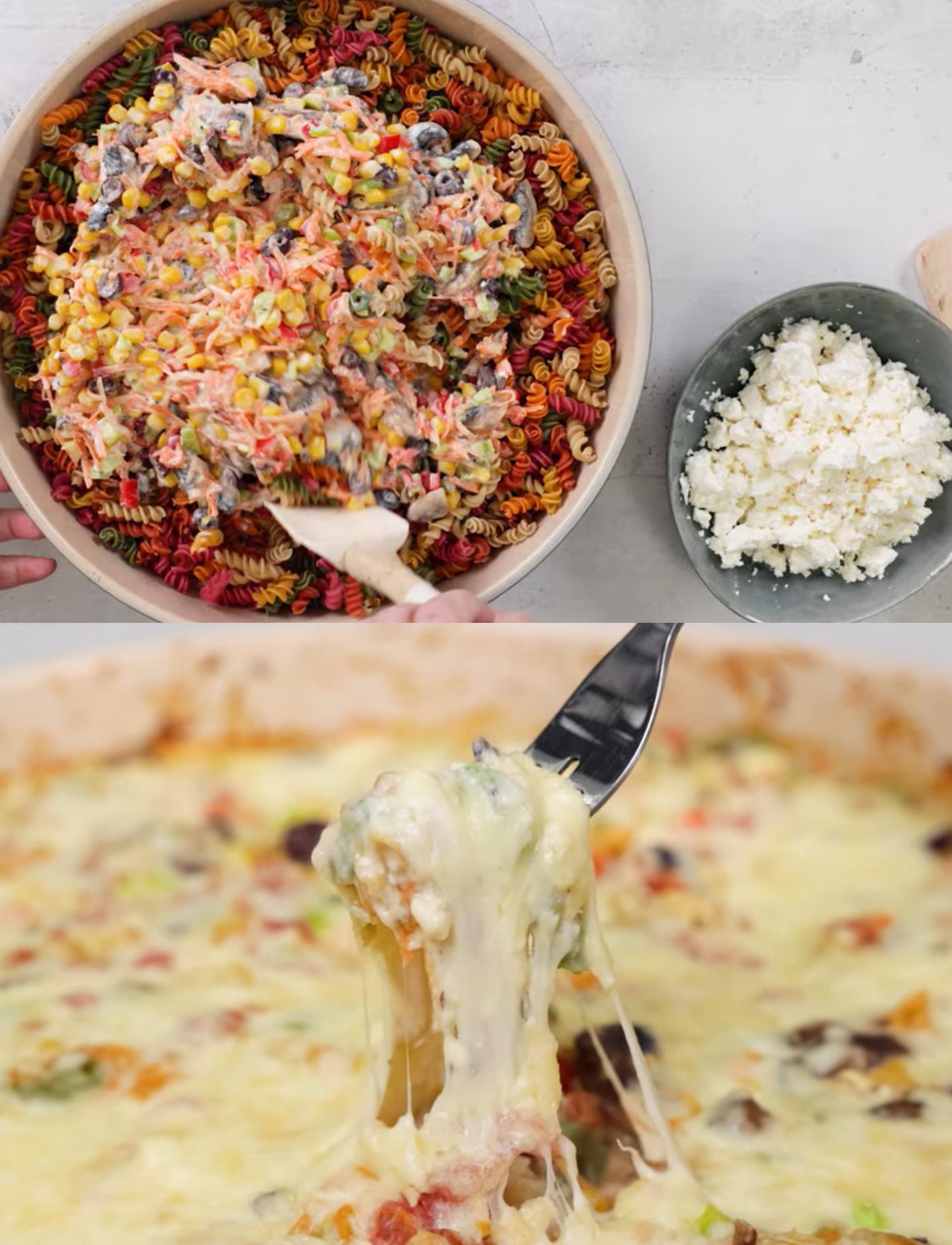 Σουφλέ ζυμαρικών με λαχανικά Σουφλέ ζυμαρικών με λαχανικά