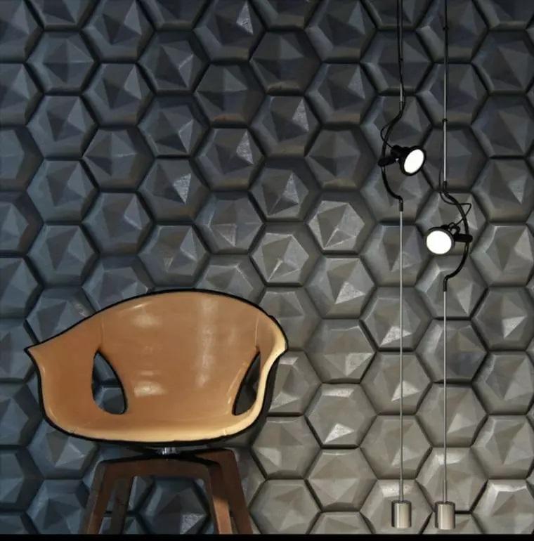 τρισδιάστατα πλακάκια τοίχου-στο-γραφείο-ιδέες-διακόσμησης-