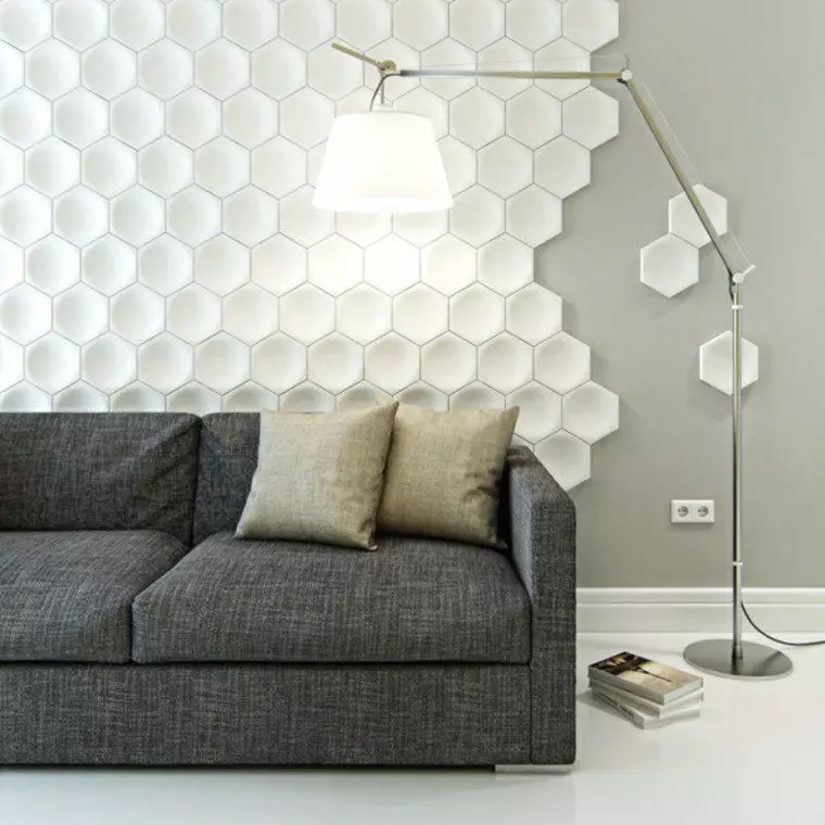 τρισδιάστατα πλακάκια τοίχου-στο-σαλόνι-ιδέες-διακόσμησης-