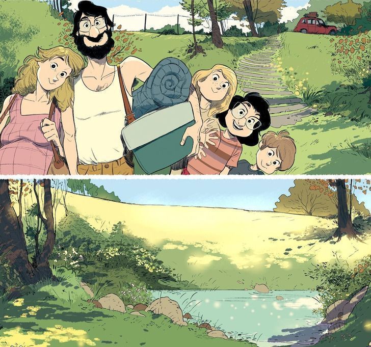 ζωγραφιές-που-περιγράφουν-τις-οικογενειακές-στιγμές-