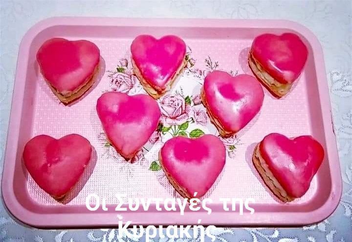 Ροζ- μπισκότα -καρδούλες-