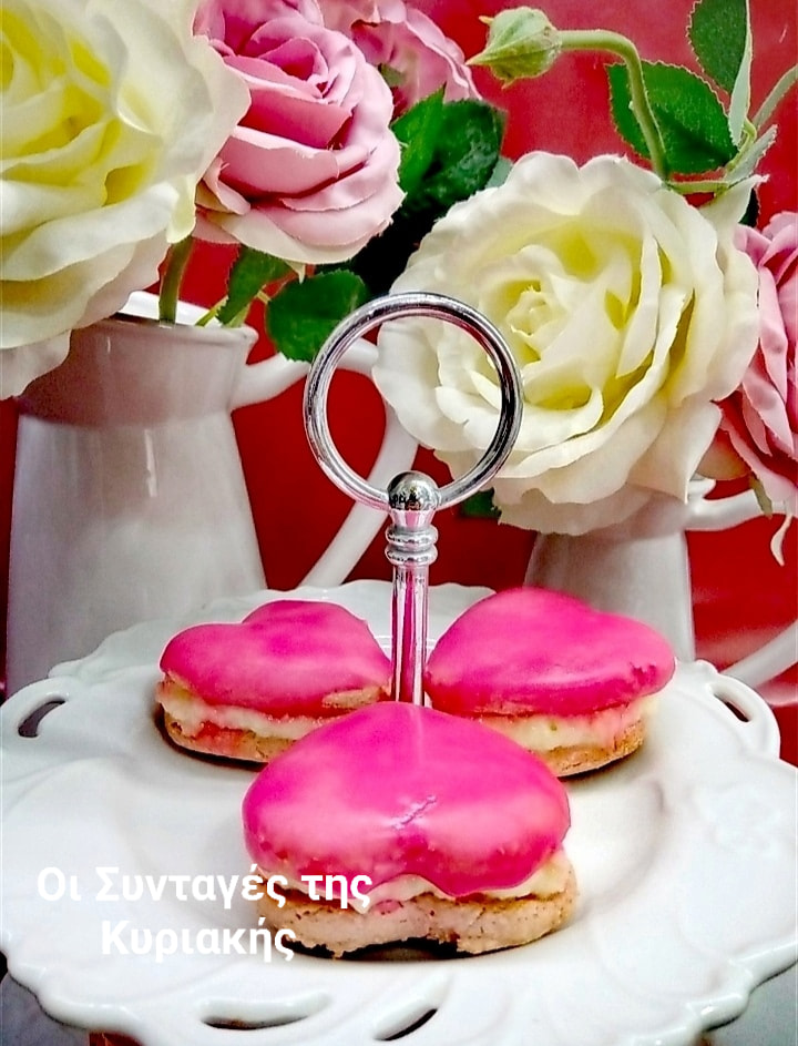Ροζ- μπισκότα -καρδούλες-