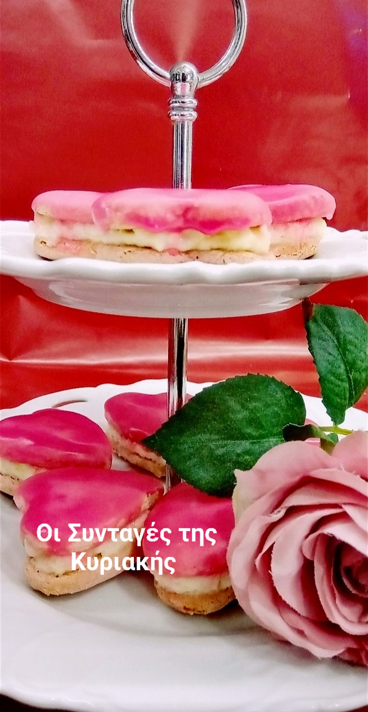 Ροζ- μπισκότα -καρδούλες-