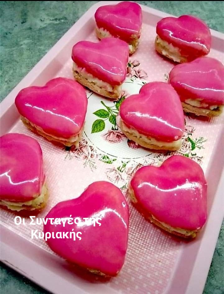 Ροζ- μπισκότα -καρδούλες-