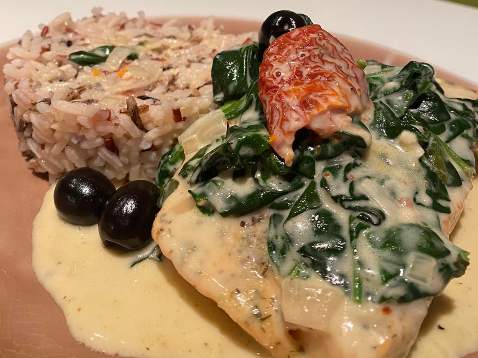 Φιλέτο- σολομού- με -σπανάκι-