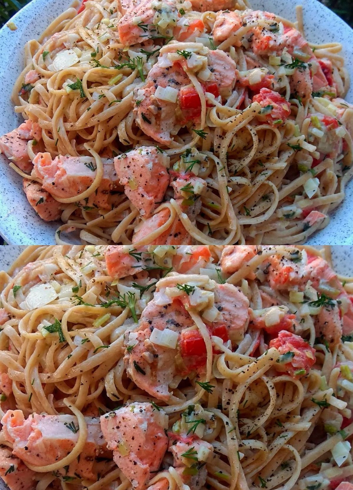 Λιγκουίνι ολικής άλεσης με σολομό