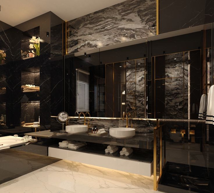 μαύρο-μάρμαρο-στο-μπάνιο-με-χρυσές-λεπτομέρειες-ιδέες-