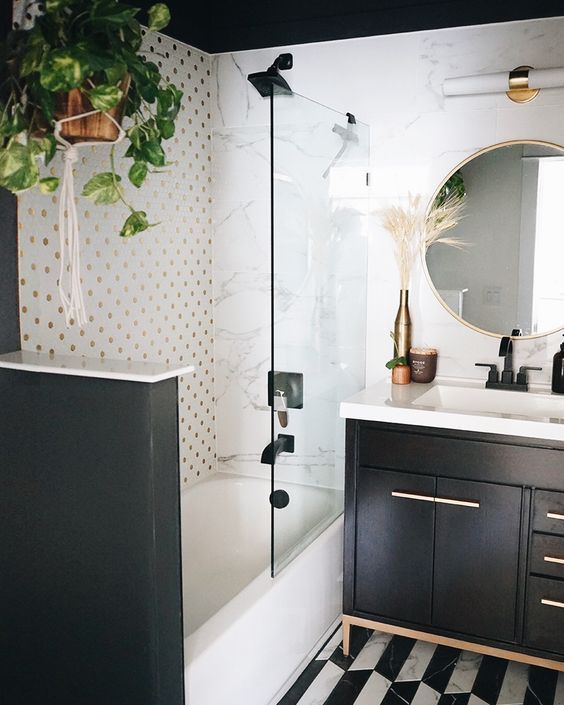 μαύρα-ντουλάπια-με-χρυσά-χερούλια-ιδέες-