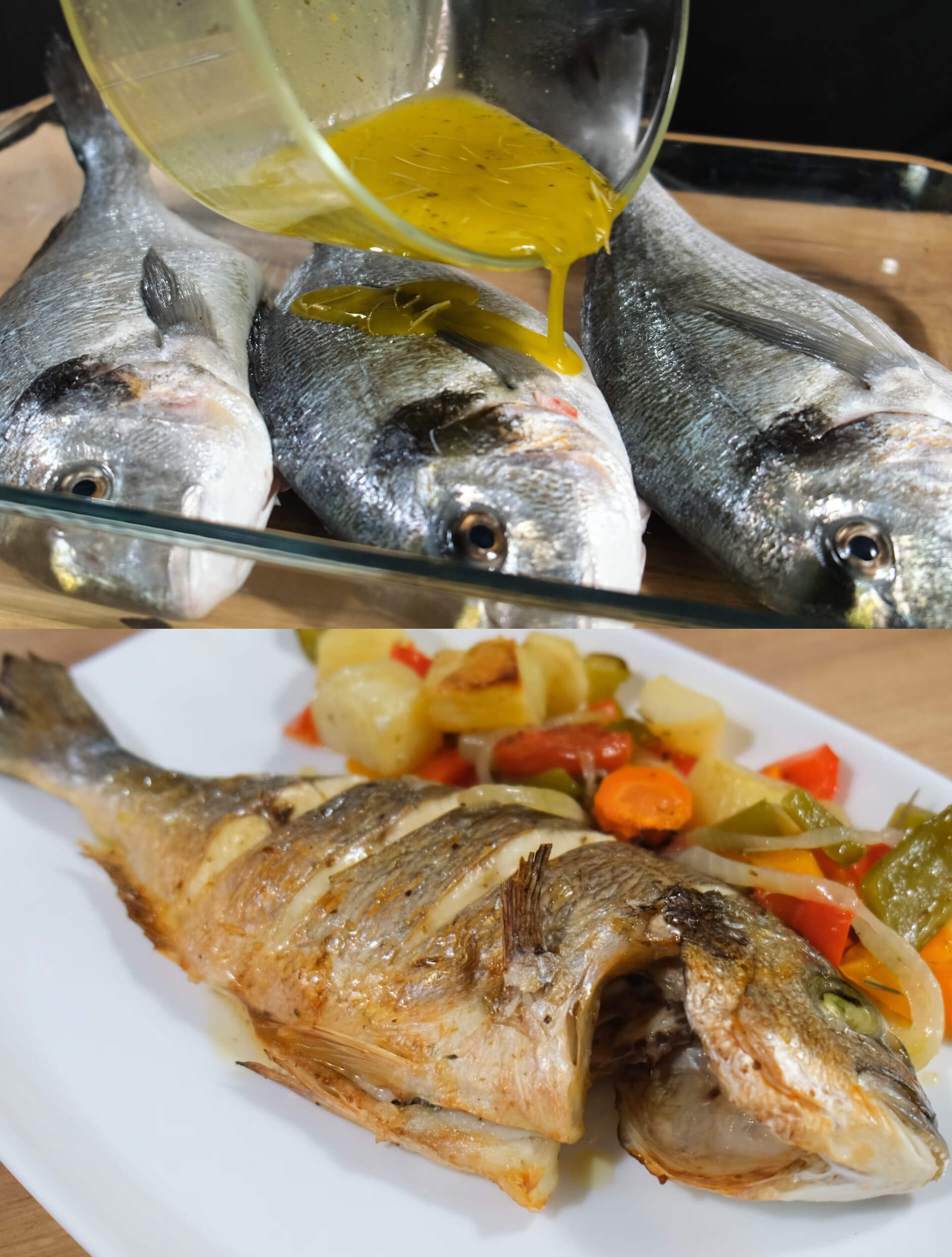 Μαριναρισμένη τσιπούρα στο φούρνο