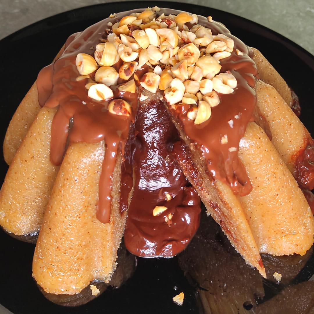 Νηστίσιμος -χαλβάς- σιμιγδαλένιος- γεμιστός- με -σοκολάτα- Νηστίσιμος -χαλβάς- σιμιγδαλένιος- γεμιστός- με -σοκολάτα-