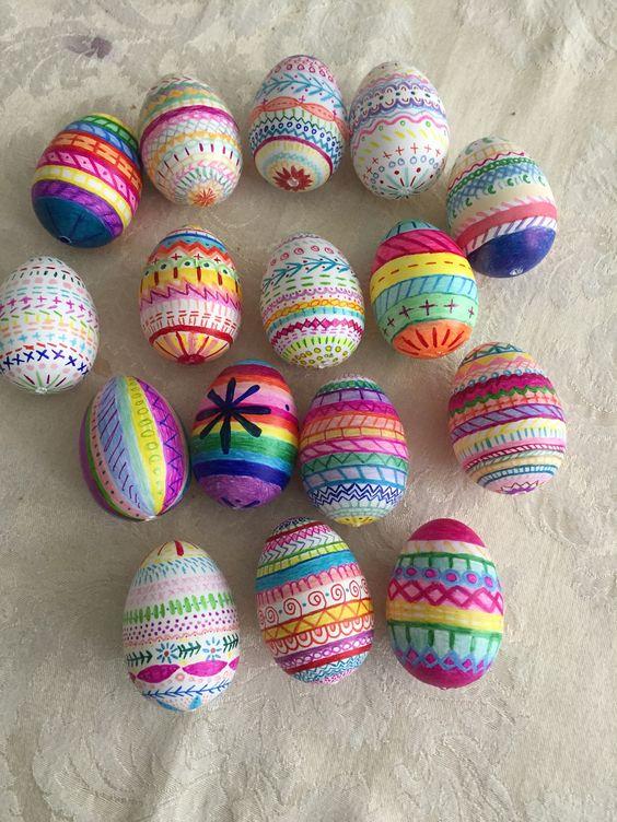 πασχαλινά αυγά-με-boho-σχέδια-ιδέες-για-να-βάψεις-τα-πασχαλινά-αυγά-