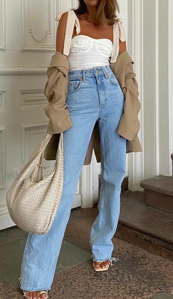 ιδέες-με-flare-denim-τζιν-παντελόνια-Άνοιξη 2022-