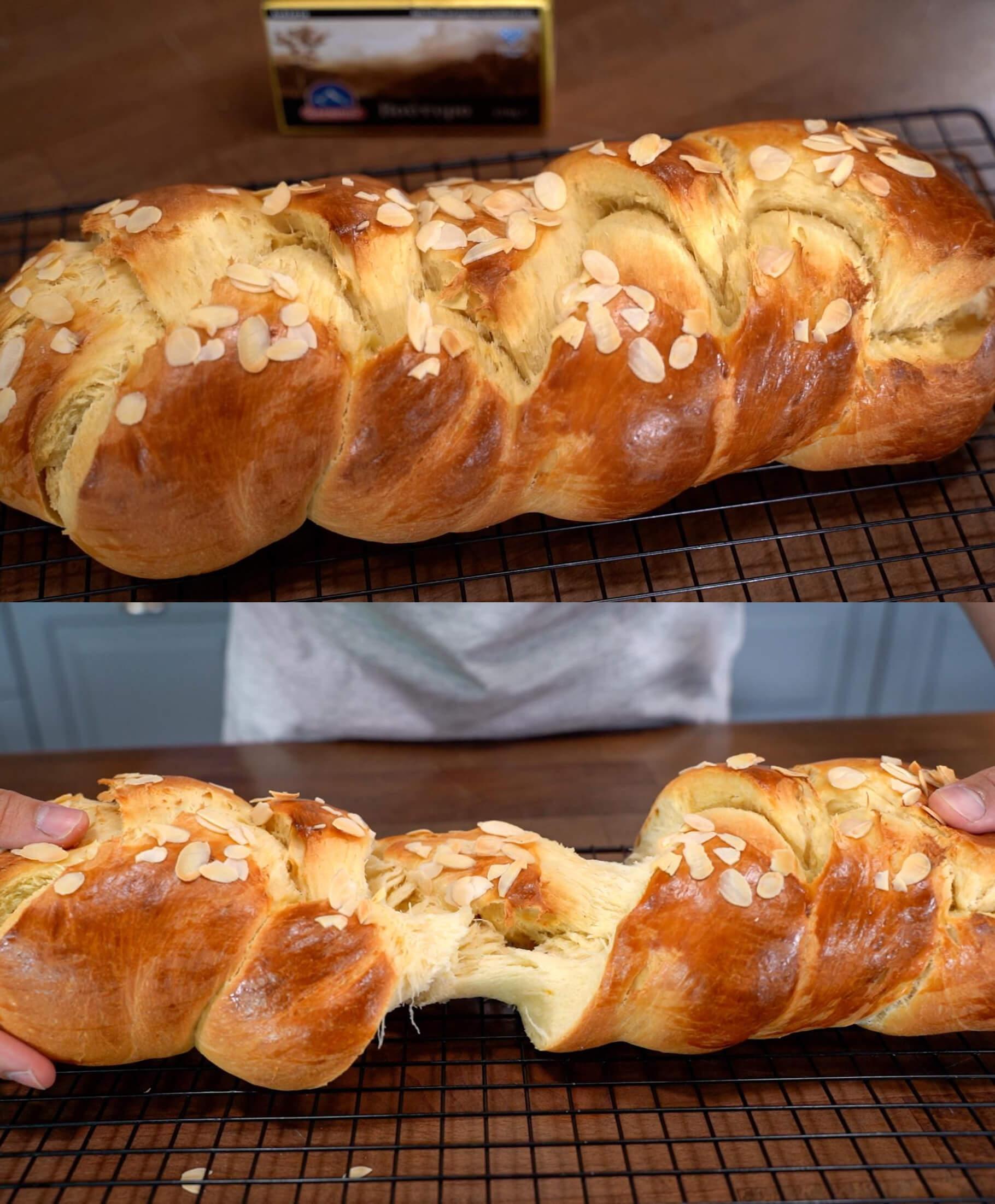 Αφράτο πολίτικο τσουρέκι με ίνες