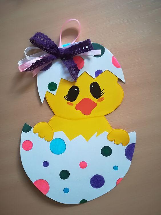 κοτοπουλάκι-από-χαρτόνι-ιδέες-για-πασχαλινές κατασκευές-
