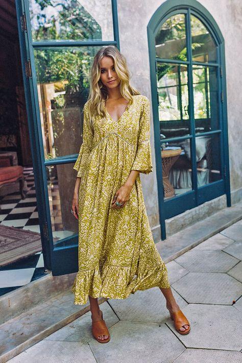 φόρεμα-σε-μουσταρδί-χρώμα-ιδέες-για-ανοιξιάτικα-φορέματα-