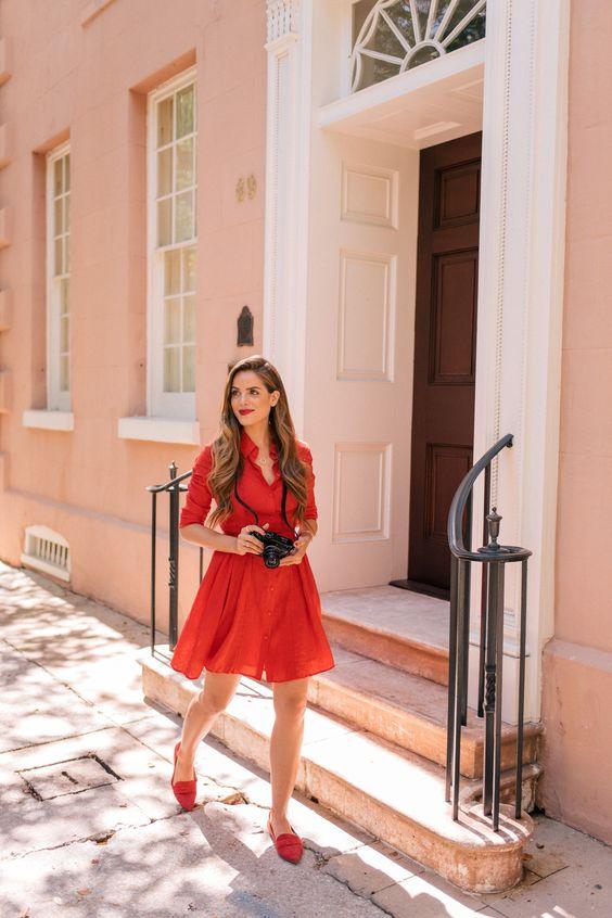φόρεμα-σε-κόκκινο-χρώμα-ιδέες-για-ανοιξιάτικα-φορέματα-