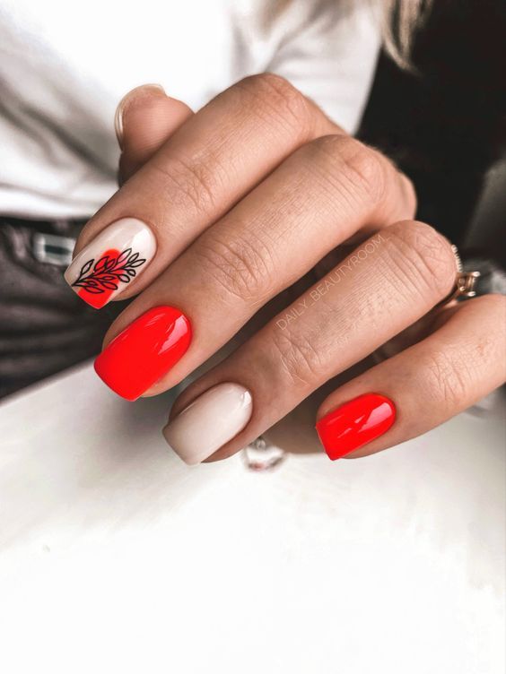κόκκινα-πασχαλινά-νύχια-με-λουλούδια-ιδέες-